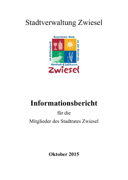 Stadtverwaltung Zwiesel Informationsbericht