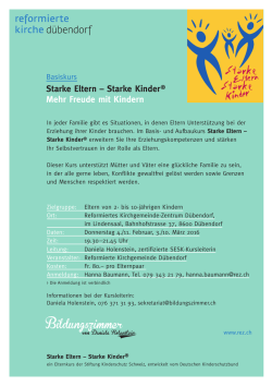 Starke Eltern - Evangelisch-reformierte Kirchgemeinde Dübendorf
