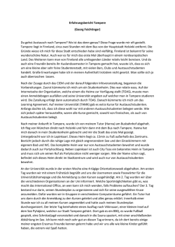 Erfahrungsbericht Tampere (Georg Feichtinger) Du gehst Austausch