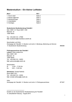 Leitfaden zum Masterstudium