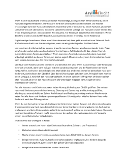 Information f&uuml;r Arztbesuche (deutsch)