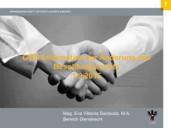 G&Ouml;D-Information zur &Auml;nderung des Besoldungsrechts 1.9.2015