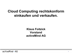 Cloud Computing rechtskonform einkaufen und verkaufen.