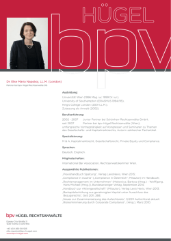 Dr. Elke Maria Napokoj, LL.M. (London) - Donau