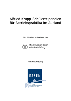 Alfried Krupp-Schülerstipendien für Betriebspraktika im Ausland
