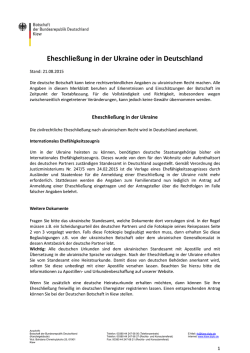 Eheschlie&szlig;ung in der Ukraine oder in Deutschland