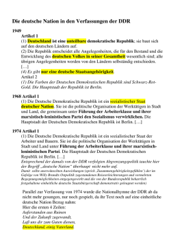 "deutsche Nation" in DDR-Verfassun