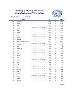 Ranking of Military and Police Contributions to UN Operations