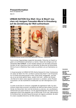 Presseinformation URBAN NATION One Wall: Onur & Wes21 ma