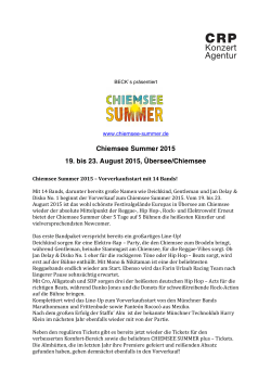 Chiemsee Summer 2015 19. bis 23. August 2015, Übersee/Chiemsee
