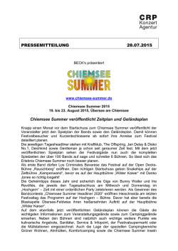 PRESSEMITTEILUNG 28.07.2015 Chiemsee