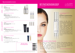 Neuheiten & Spezialaktionen Mai - August 2016 - Kosmetik