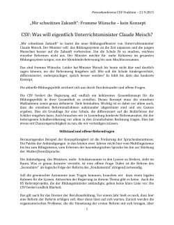 CSV: Was will eigentlich Unterrichtsminister Claude Meisch?