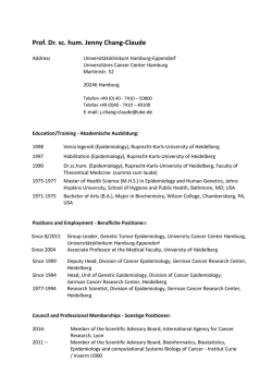 Prof. Dr. sc. hum. Jenny Chang-Claude