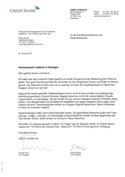 Empfehlung der Credit Suisse