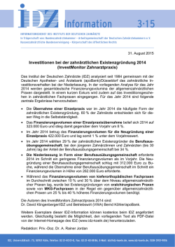 Information 3&middot;15 - Bundeszahn&auml;rztekammer