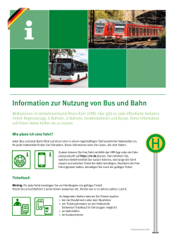 Information zur Nutzung von Bus und Bahn