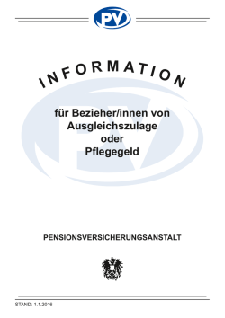 Information f&uuml;r Bezieher/innen von Ausgleichszulage oder Pflegegeld