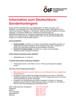 Information zum Deutschkurs