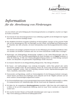 Hinweise und Informationen zu den Abrechnungen