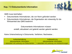 Kap. 7.5 Dokumentierte Information