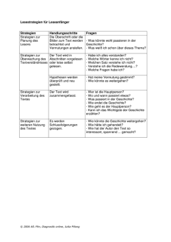 Lesestrategien für Leseanfänger Strategien Handlungsschritte