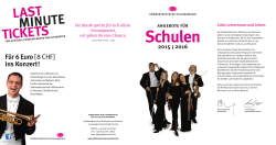 LAST MINUTE TICKETS - Südwestdeutsche Philharmonie Konstanz
