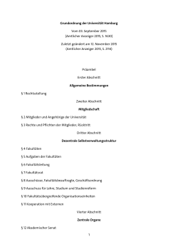 1 Grundordnung der Universität Hamburg Vom 03. September 2015