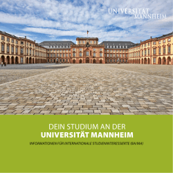 Broschüre "Dein Studium an der Universität Mannheim