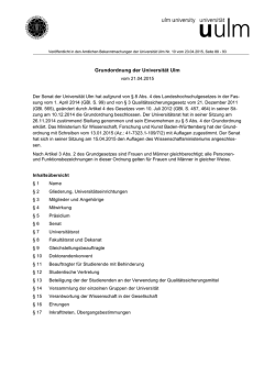 Grundordnung der Universit&auml;t Ulm vom 21.04.2015