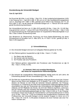 Grundordnung der Universit&auml;t Stuttgart Vom 23. April 2015