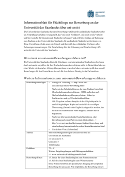 Merkblatt zur Bewerbung - Universität des Saarlandes