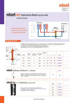 Hydraulische Weiche Typ 60 und 80 -WST