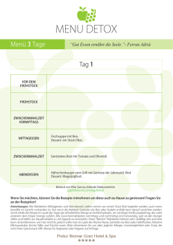 menu detox - Protur Hotels
