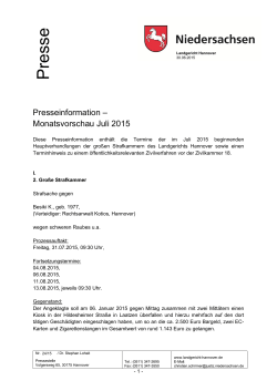 Presseinfo Juli 2015 - Landgericht Hannover