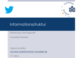 Informationsstruktur - Universit&auml;t Potsdam