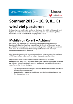 In diesem Sommer (und Herbst) erscheinen MobileIron Core 8, iOS