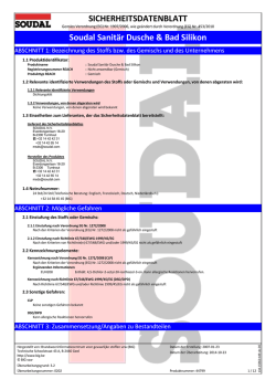 SICHERHEITSDATENBLATT Soudal Sanit&auml;r Dusche & Bad Silikon
