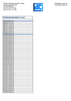 Kaltarbeit rund - STAHL Handels GmbH E.Matz