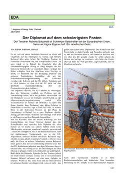 EDA Der Diplomat auf dem schwierigsten Posten