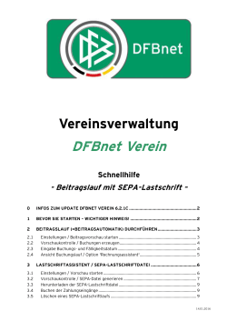 DFBnet Verein - Schnellhilfe `Beitragslauf`