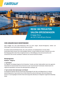 REISE IM PRIVATEN SALON-SPEISEWAGEN