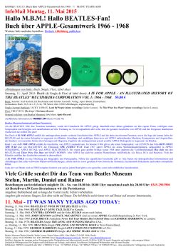 InfoMail 11.05.15: Buch &uuml;ber APPLE-Gesamtwerk