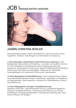 JCB |bewegt.ber&uuml;hrt.verbindet. JASMIN CHRISTINA B&Uuml;HLER