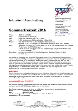 Infozettel, Ausschreibung und Anmeldung - DLRG