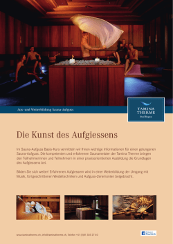 Infoblatt Aus-und Weiterbildung Sauna-Aufguss