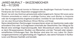 JARED MURALT &mdash; SKIZZENB&Uuml;CHER 4.6.&mdash;11.7.2015