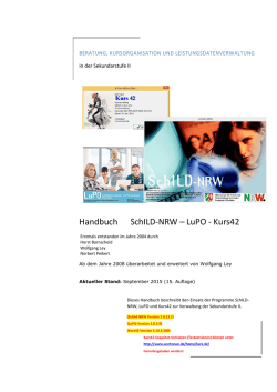 Handbuch SchILD-LuPO-Kurs42 - 15. Auflage - SVWS-NRW