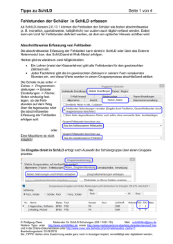 Fehlstunden der Sch&uuml;ler in SchILD eintragen