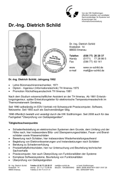 Dr.-Ing. Dietrich Schild - Fachgruppe Elektronik und EDV